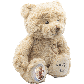 Bear with photo and authentic signature